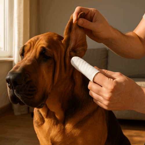Oren reinigen hond